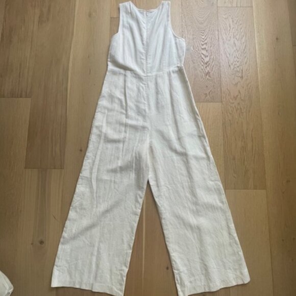 Madewell Linen-Blend Sleeveless Button-Front Jumpsuit Size 4 - Picture 7 of 9